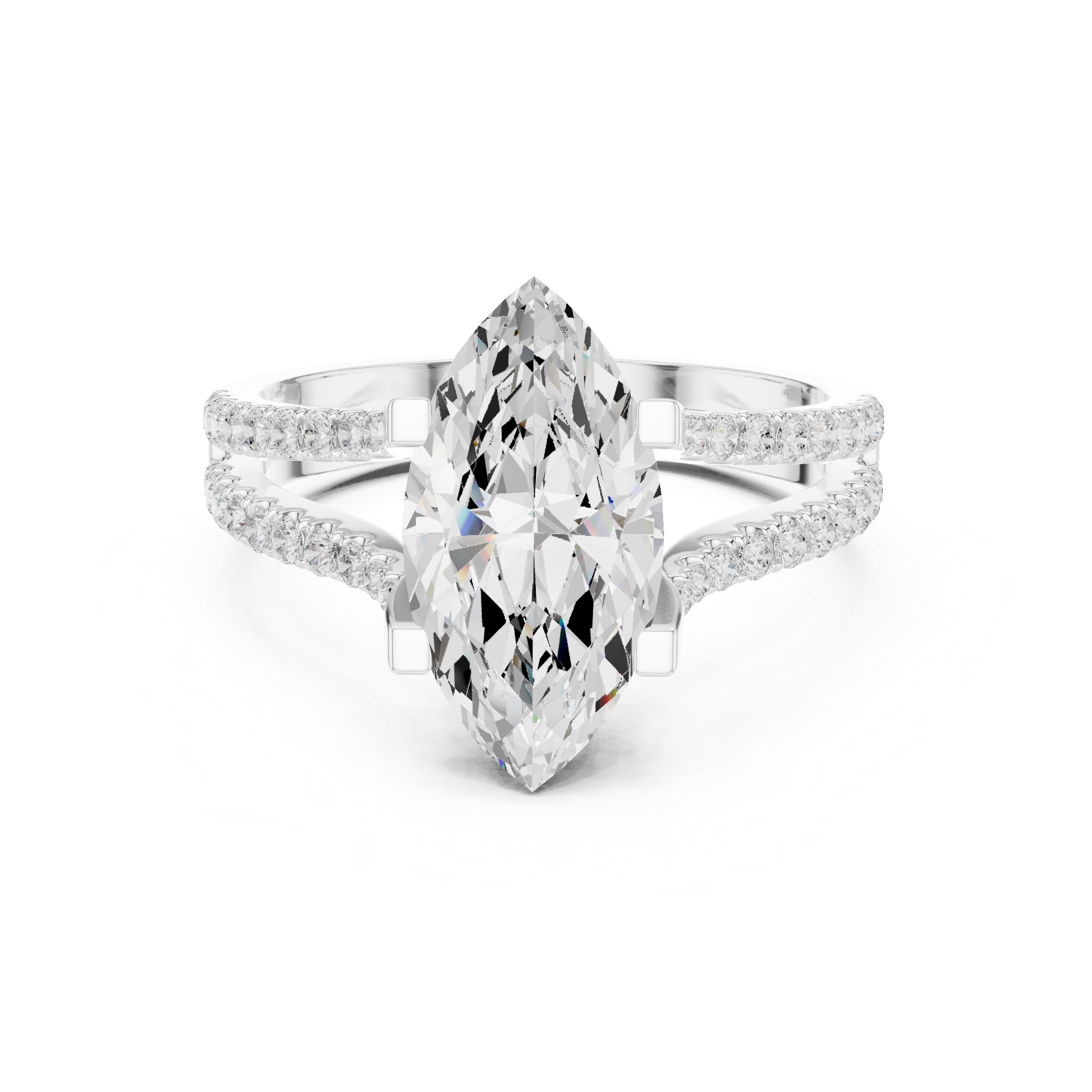 1.50 ct Roseate Embrace Ring 1.5ct White Gold Marquise