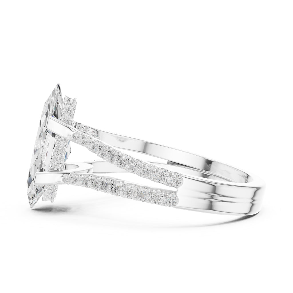1.50 ct Roseate Embrace Ring 1.5ct White Gold Marquise