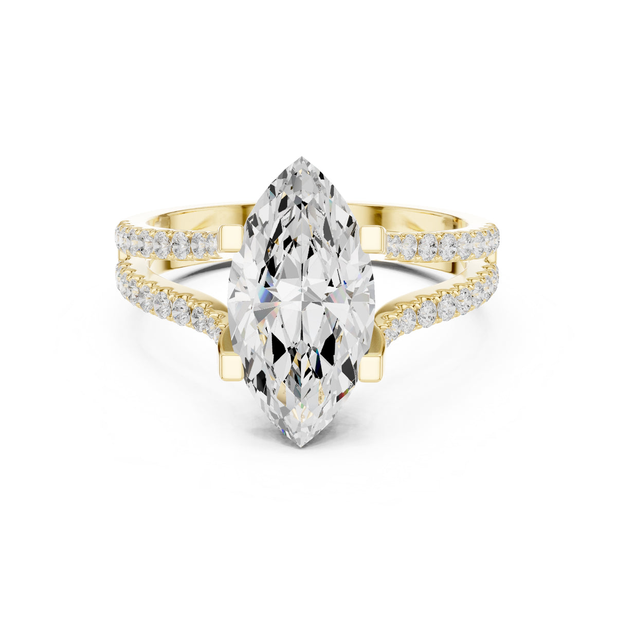 1.50 ct Roseate Embrace Ring 1.5ct Yellow Gold Marquise