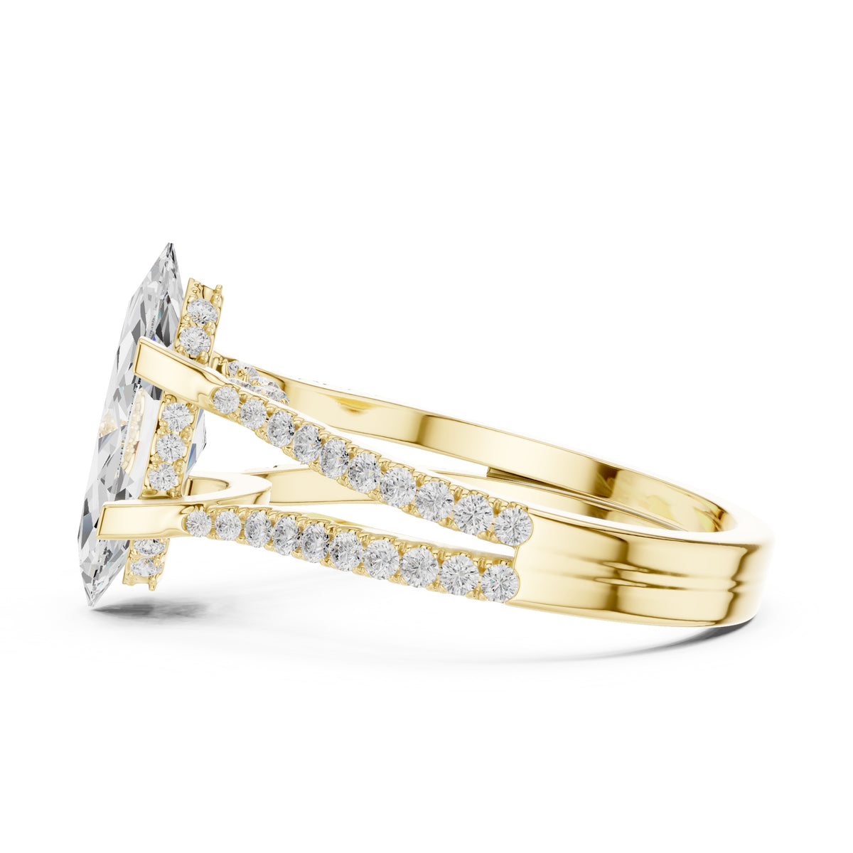 1.50 ct Roseate Embrace Ring 1.5ct Yellow Gold Marquise