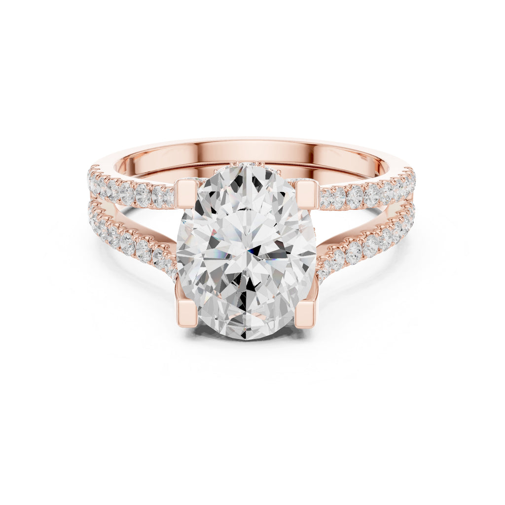 1.50 ct Roseate Embrace Ring 1.5ct Rose Gold Oval