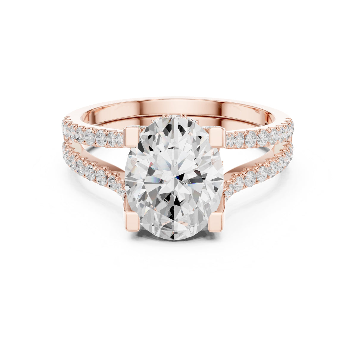 1.50 ct Roseate Embrace Ring 1.5ct Rose Gold Oval
