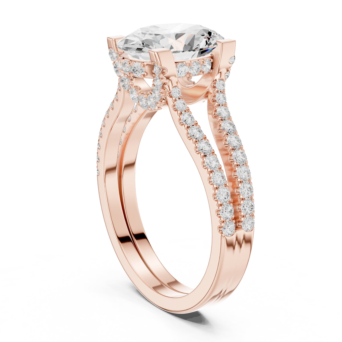 1.50 ct Roseate Embrace Ring 1.5ct Rose Gold Oval