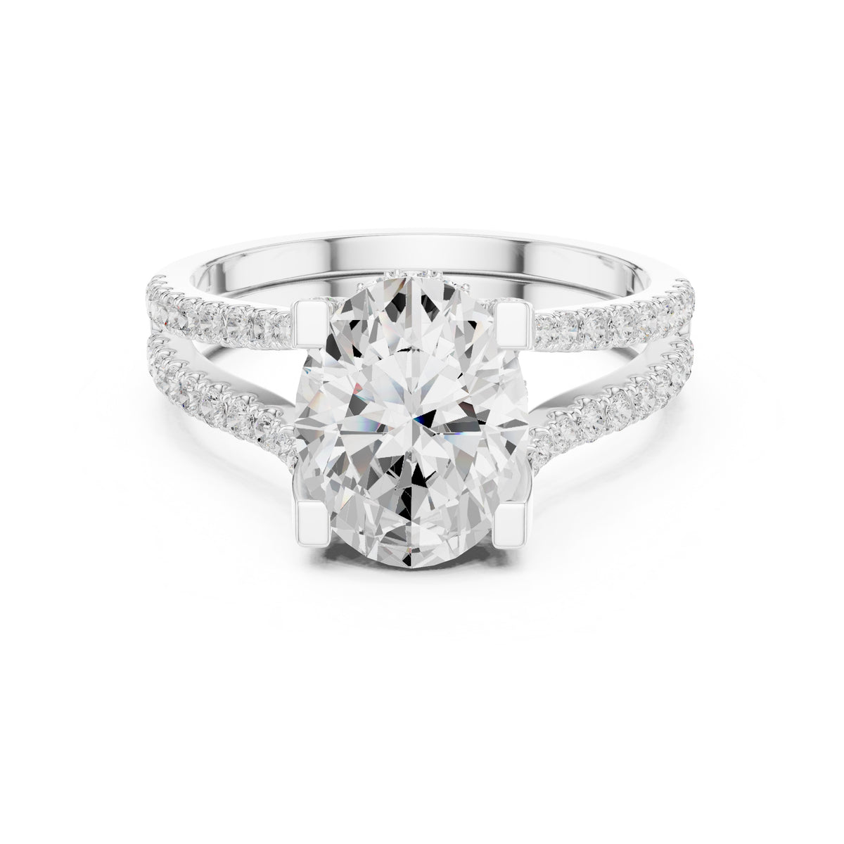 1.50 ct Roseate Embrace Ring 1.5ct White Gold Oval