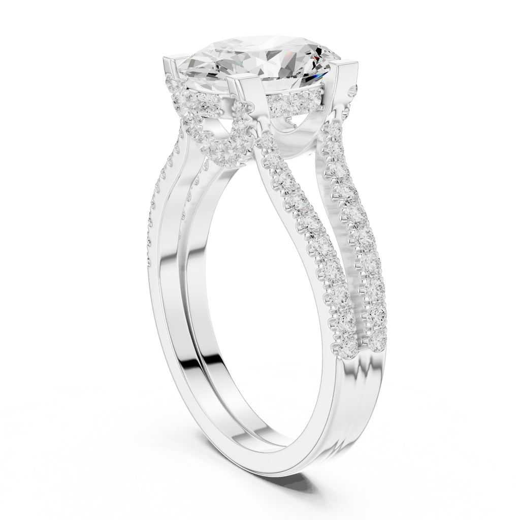 1.50 ct Roseate Embrace Ring 1.5ct White Gold Oval