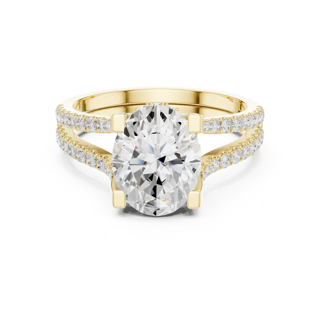 1.50 ct Roseate Embrace Ring 1.5ct Yellow Gold Oval