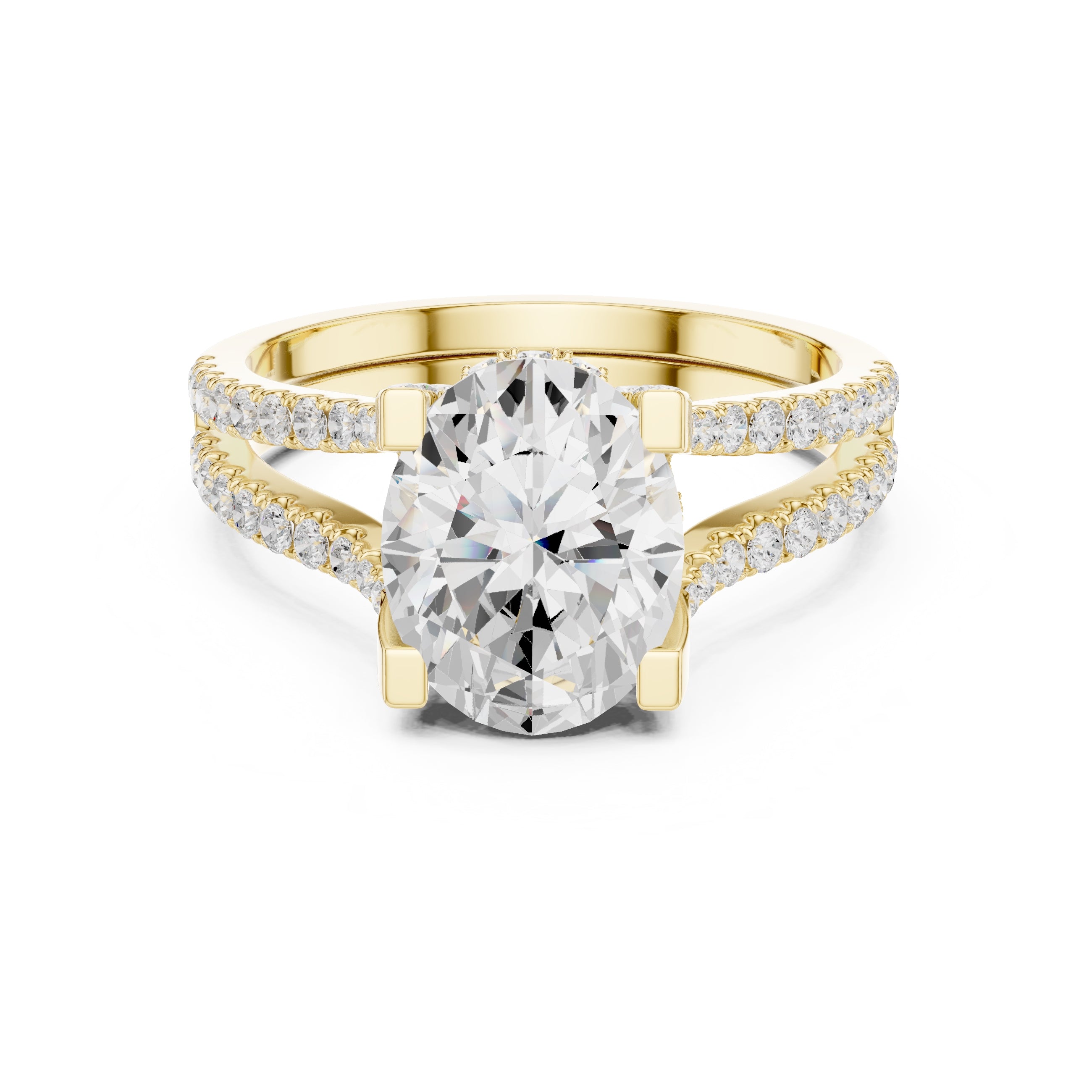1.50 ct Roseate Embrace Ring 1.5ct Yellow Gold Oval