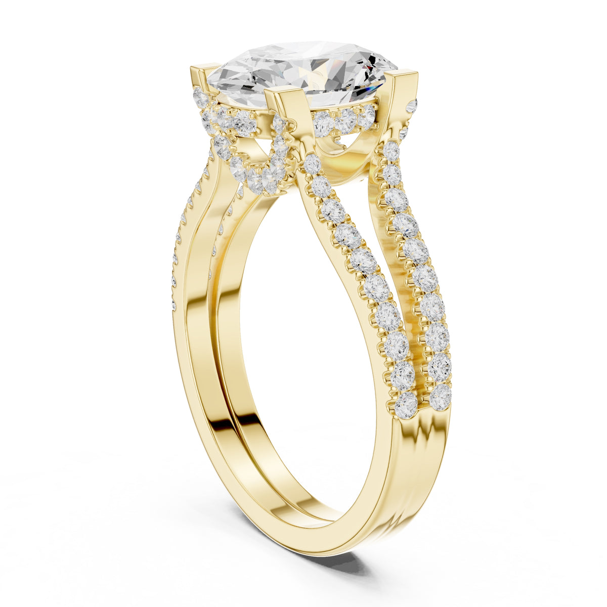 1.50 ct Roseate Embrace Ring 1.5ct Yellow Gold Oval