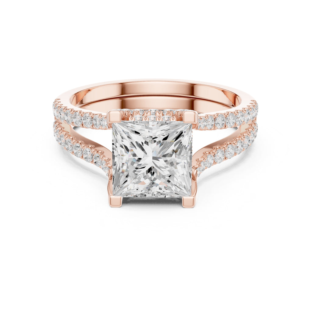 1.50 ct Roseate Embrace Ring 1.5ct Rose Gold Princess