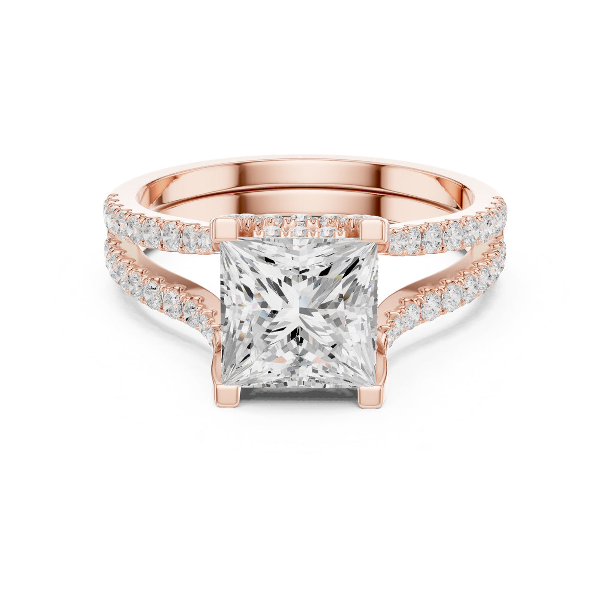 1.50 ct Roseate Embrace Ring 1.5ct Rose Gold Princess
