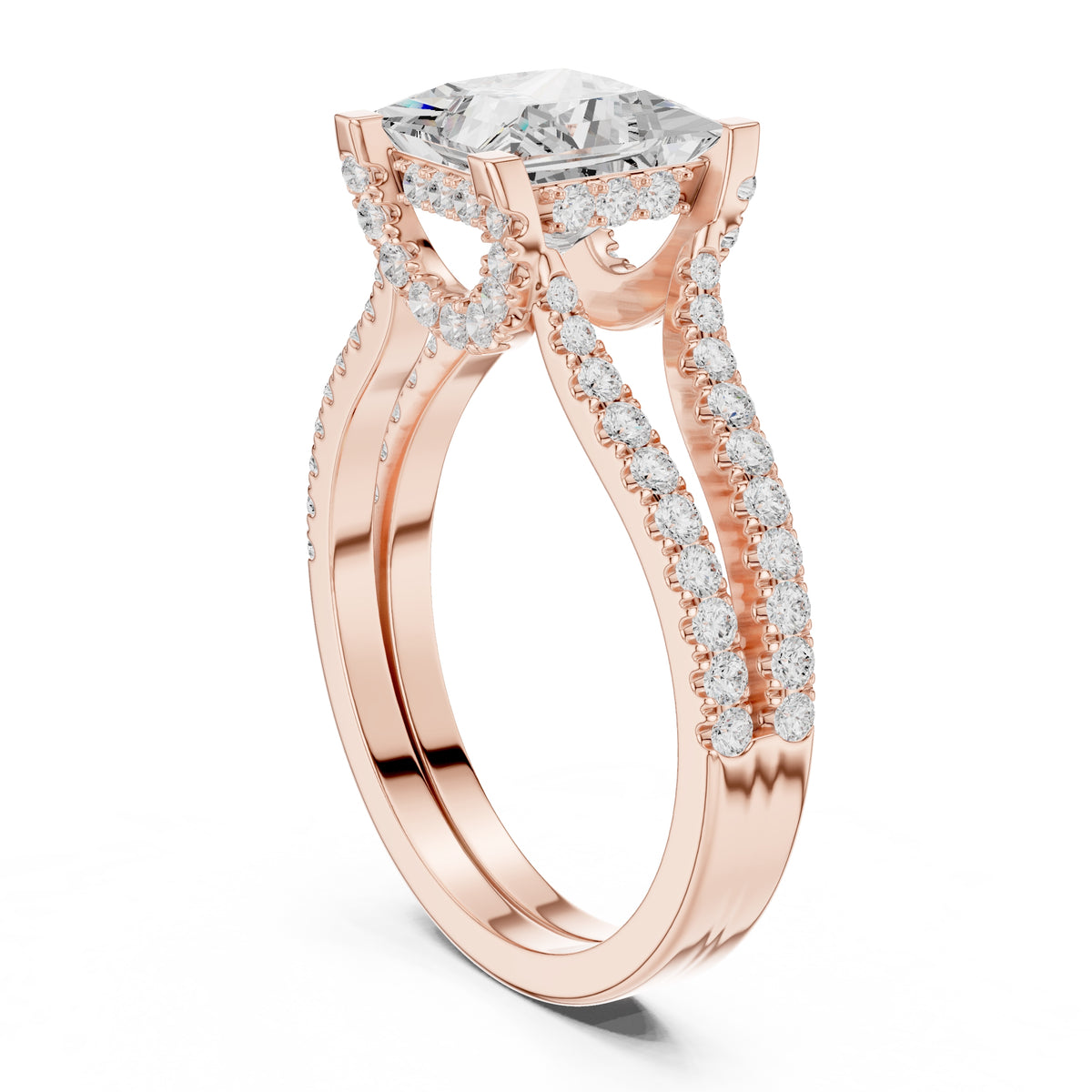 1.50 ct Roseate Embrace Ring 1.5ct Rose Gold Princess