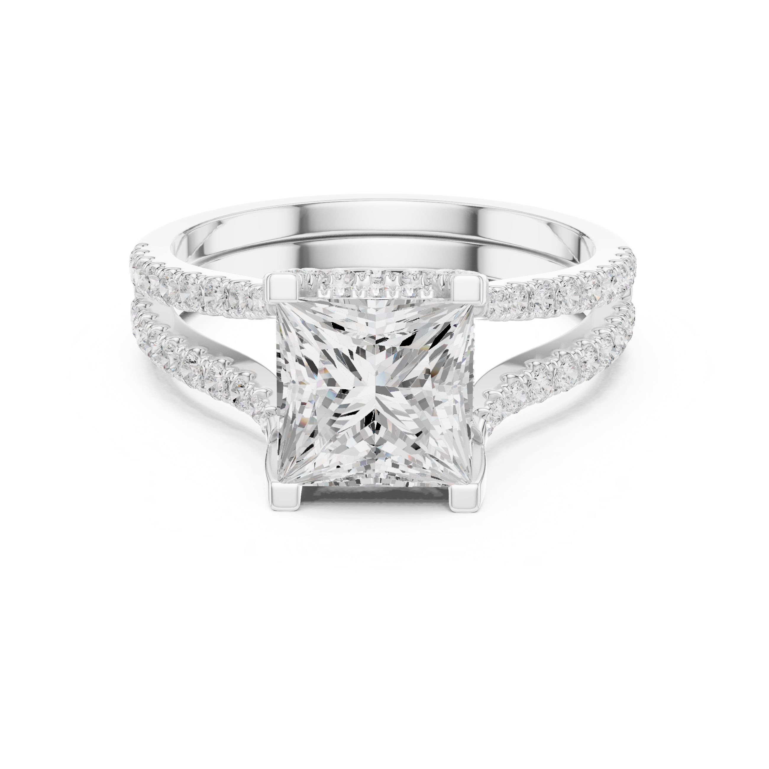 1.50 ct Roseate Embrace Ring 1.5ct White Gold Princess