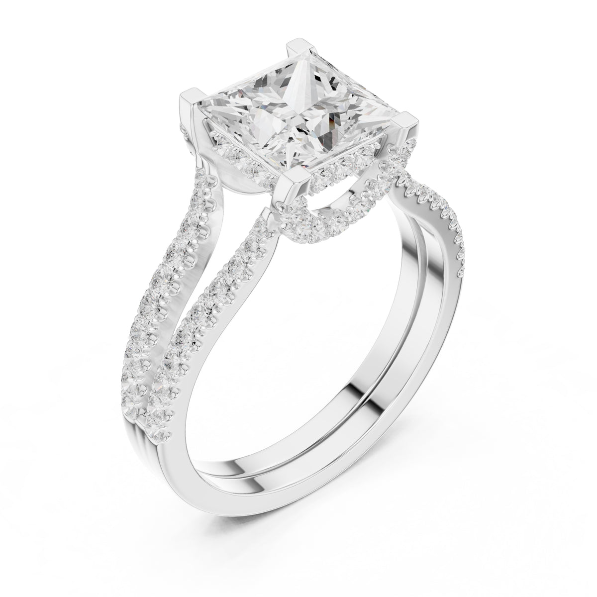 1.50 ct Roseate Embrace Ring 1.5ct White Gold Princess