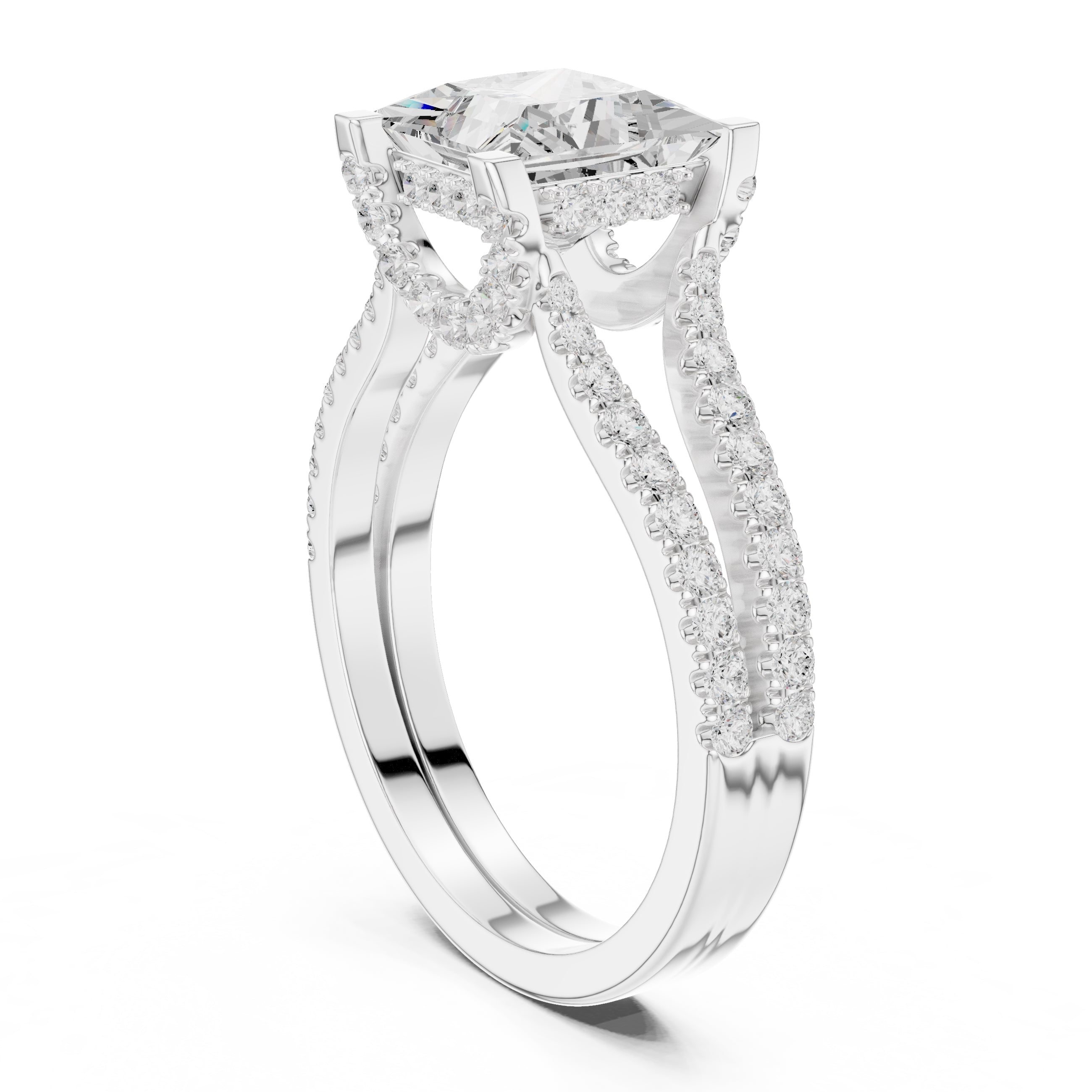 1.50 ct Roseate Embrace Ring 1.5ct White Gold Princess
