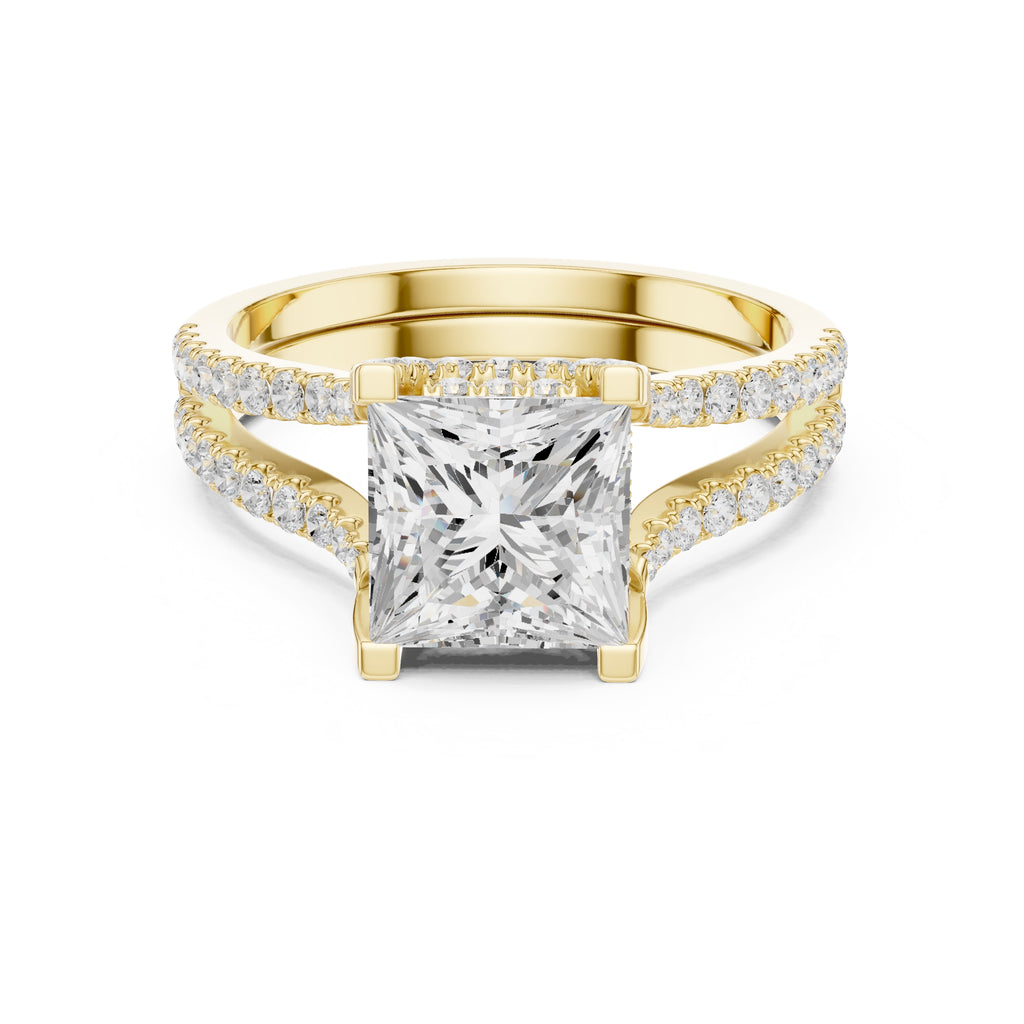 1.50 ct Roseate Embrace Ring 1.5ct Yellow Gold Princess