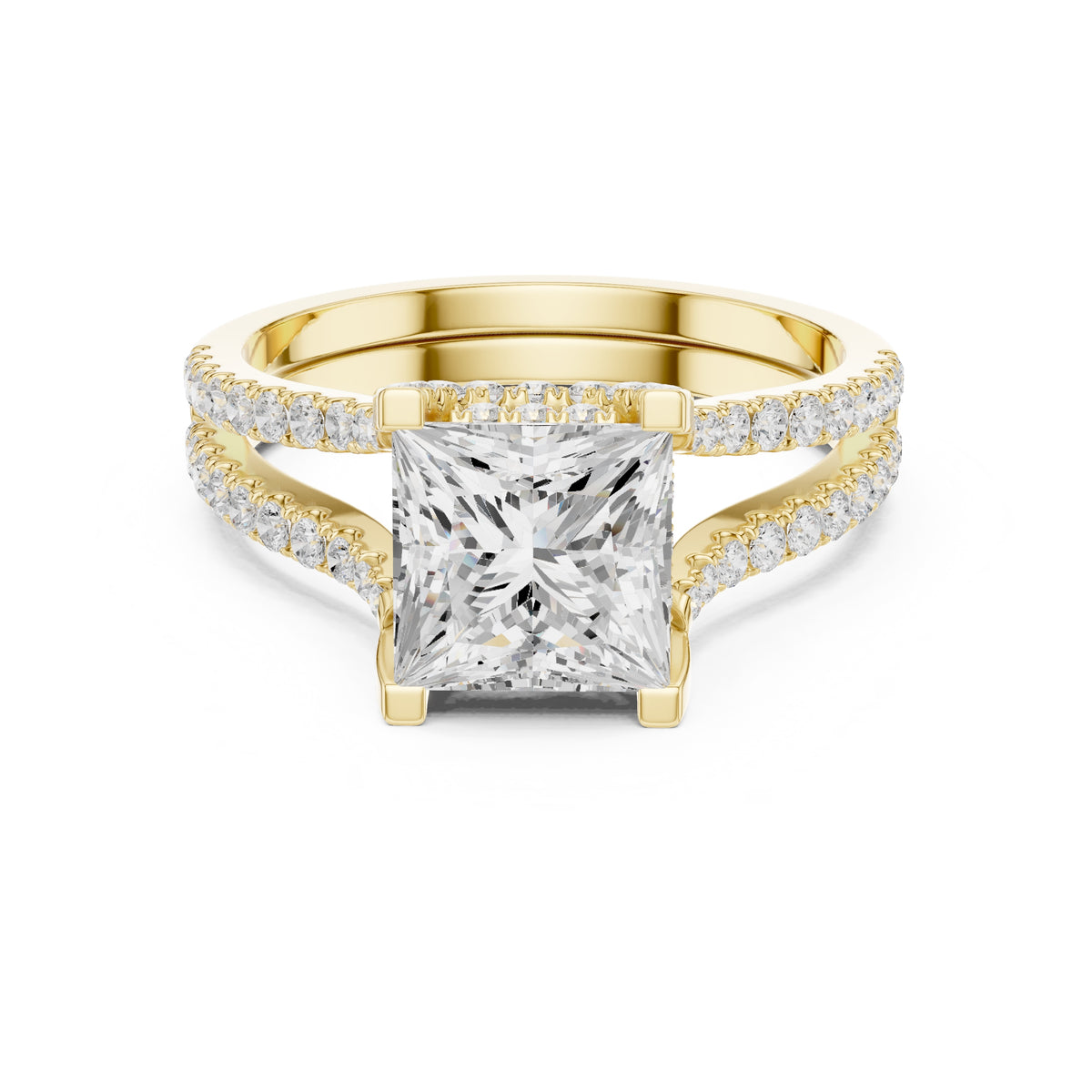 1.50 ct Roseate Embrace Ring 1.5ct Yellow Gold Princess