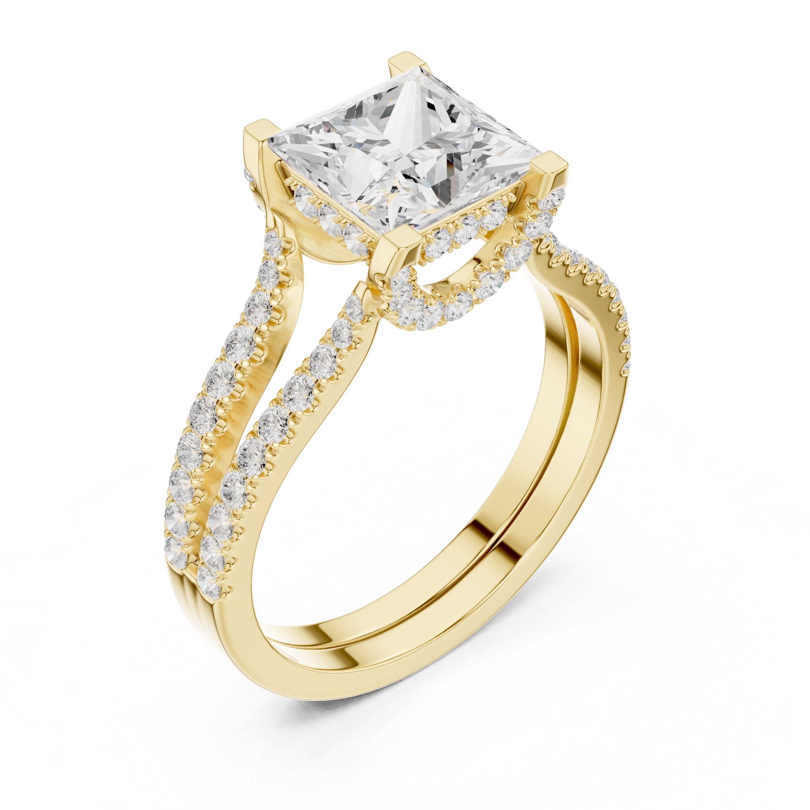 1.50 ct Roseate Embrace Ring 1.5ct Yellow Gold Princess