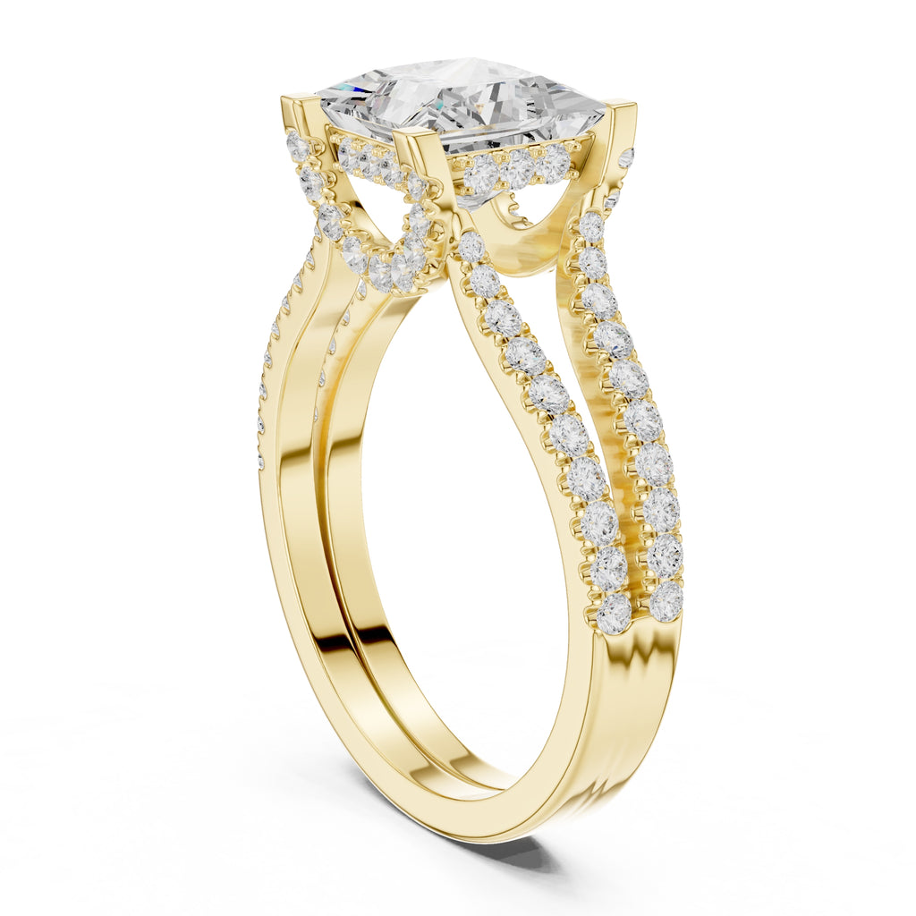 1.50 ct Roseate Embrace Ring 1.5ct Yellow Gold Princess