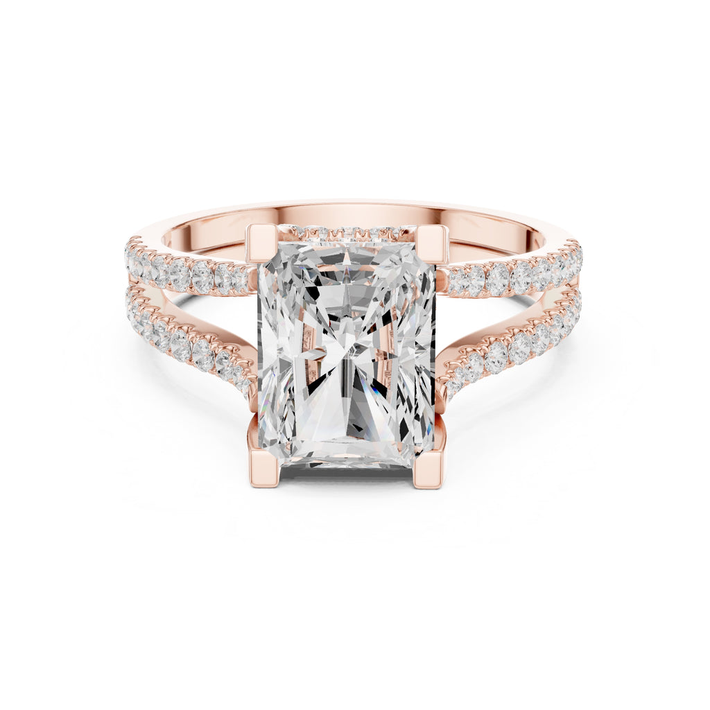 1.50 ct Roseate Embrace Ring 1.5ct Rose Gold Radiant