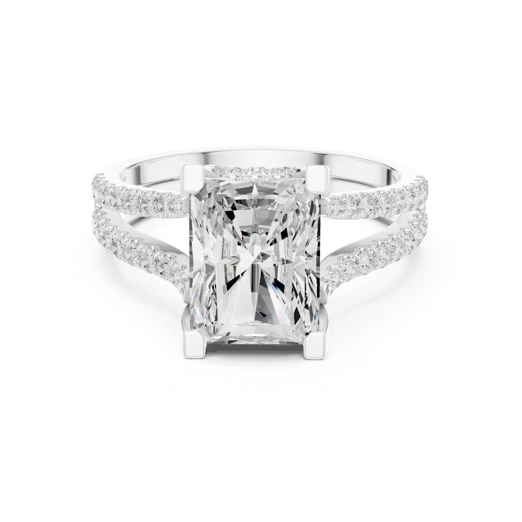 1.50 ct Roseate Embrace Ring 1.5ct White Gold Radiant