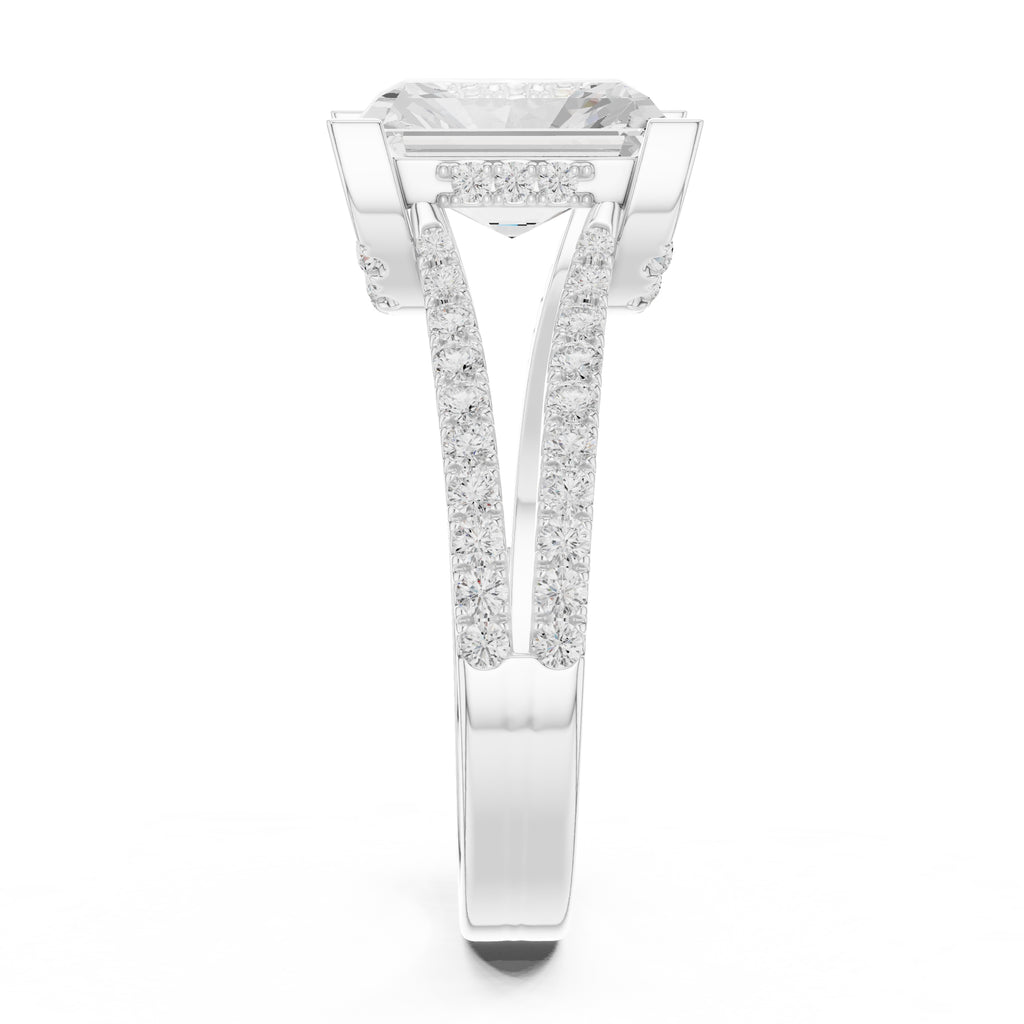 1.50 ct Roseate Embrace Ring 1.5ct White Gold Radiant