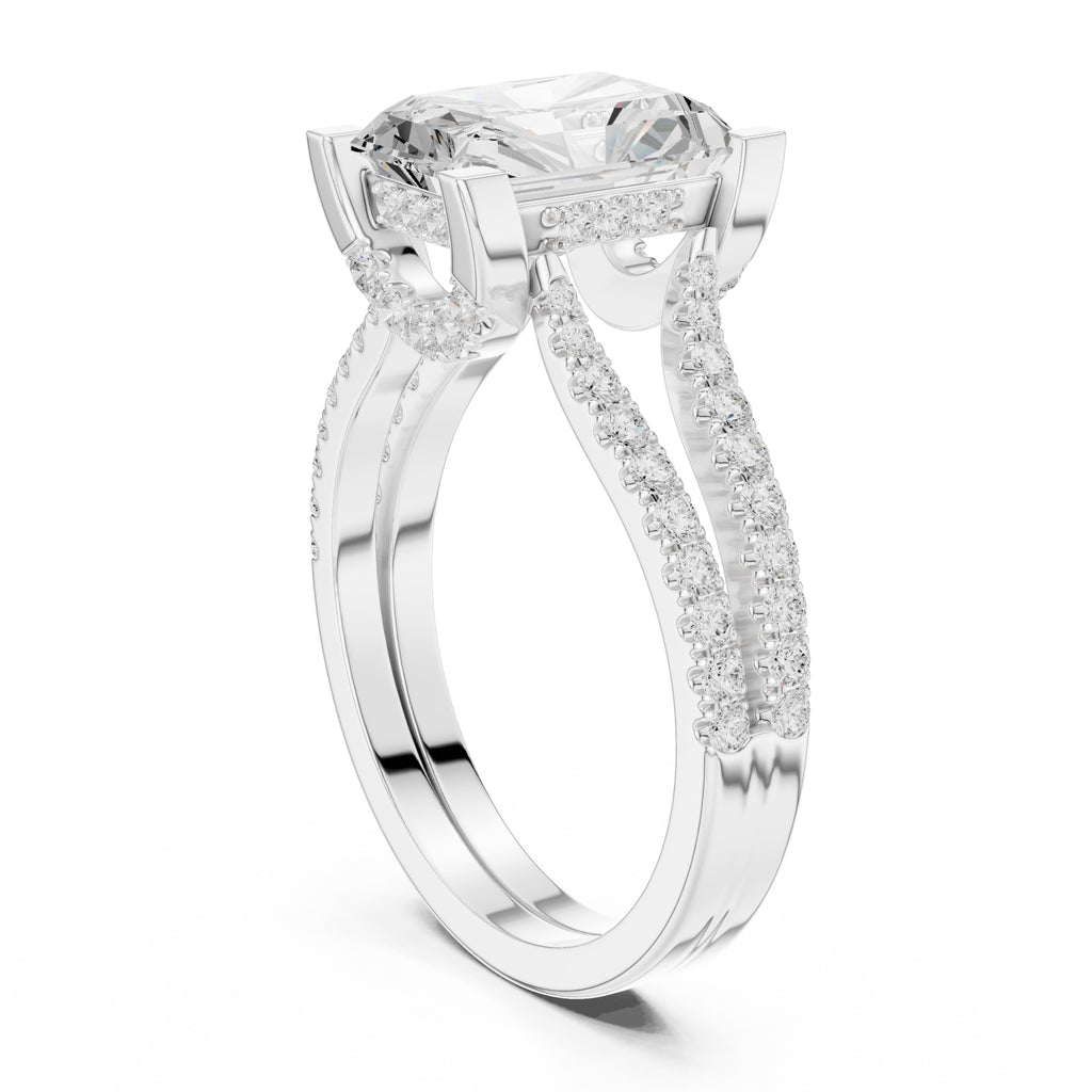 1.50 ct Roseate Embrace Ring 1.5ct White Gold Radiant