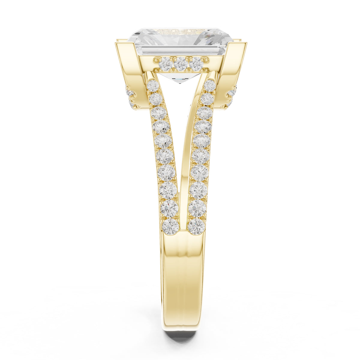 1.50 ct Roseate Embrace Ring 1.5ct Yellow Gold Radiant