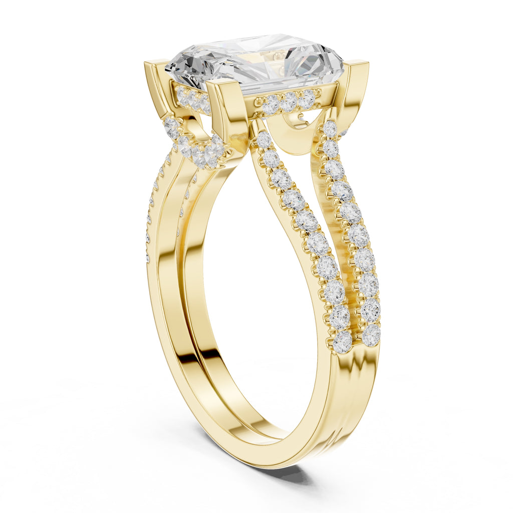 1.50 ct Roseate Embrace Ring 1.5ct Yellow Gold Radiant