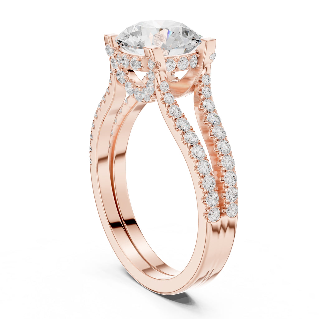 1.50 ct Roseate Embrace Ring 1.5ct Rose Gold Round
