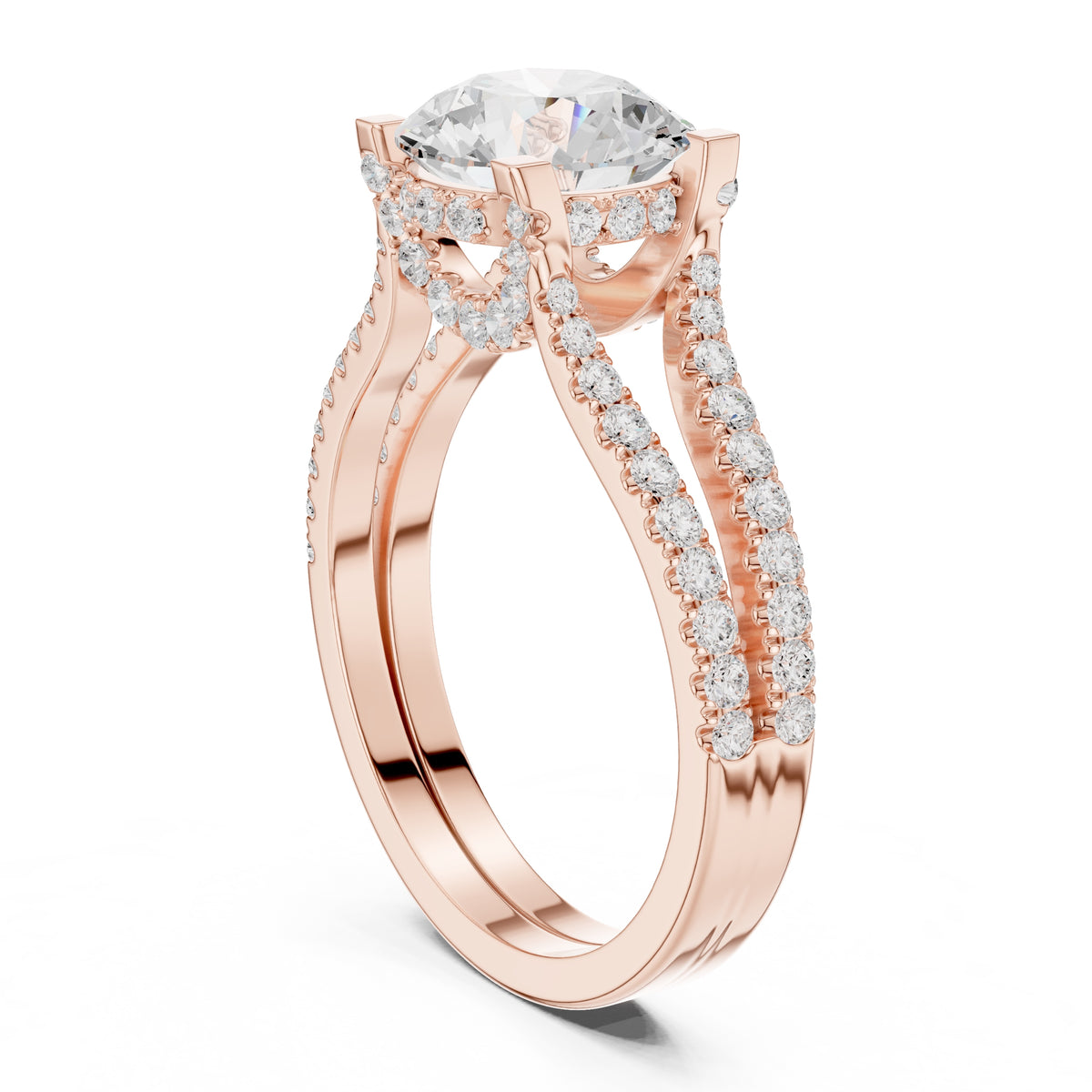 1.50 ct Roseate Embrace Ring 1.5ct Rose Gold Round