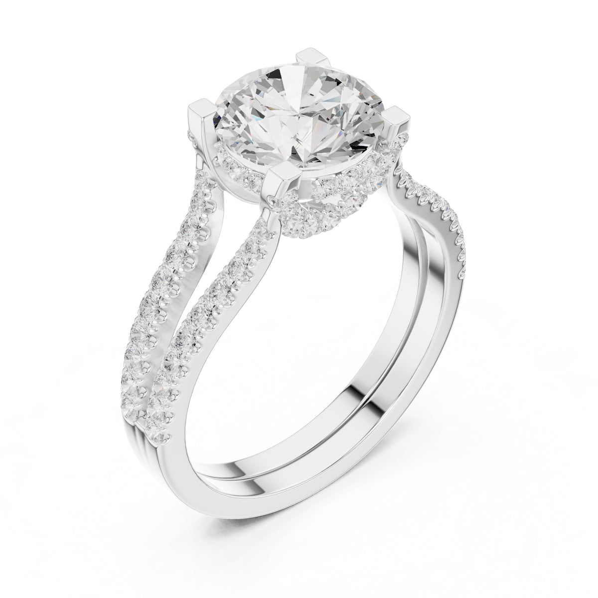 1.50 ct Roseate Embrace Ring 1.5ct White Gold Round