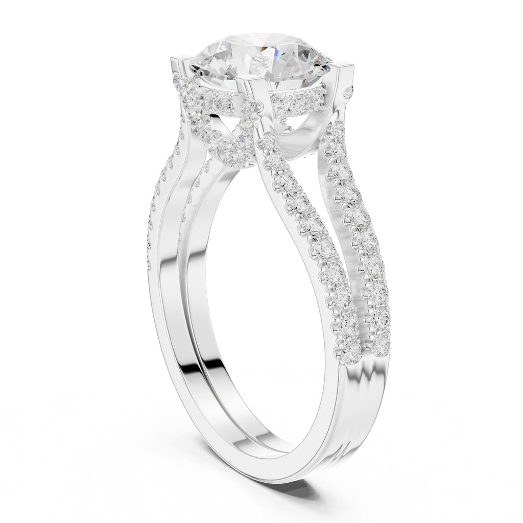 1.50 ct Roseate Embrace Ring 1.5ct White Gold Round