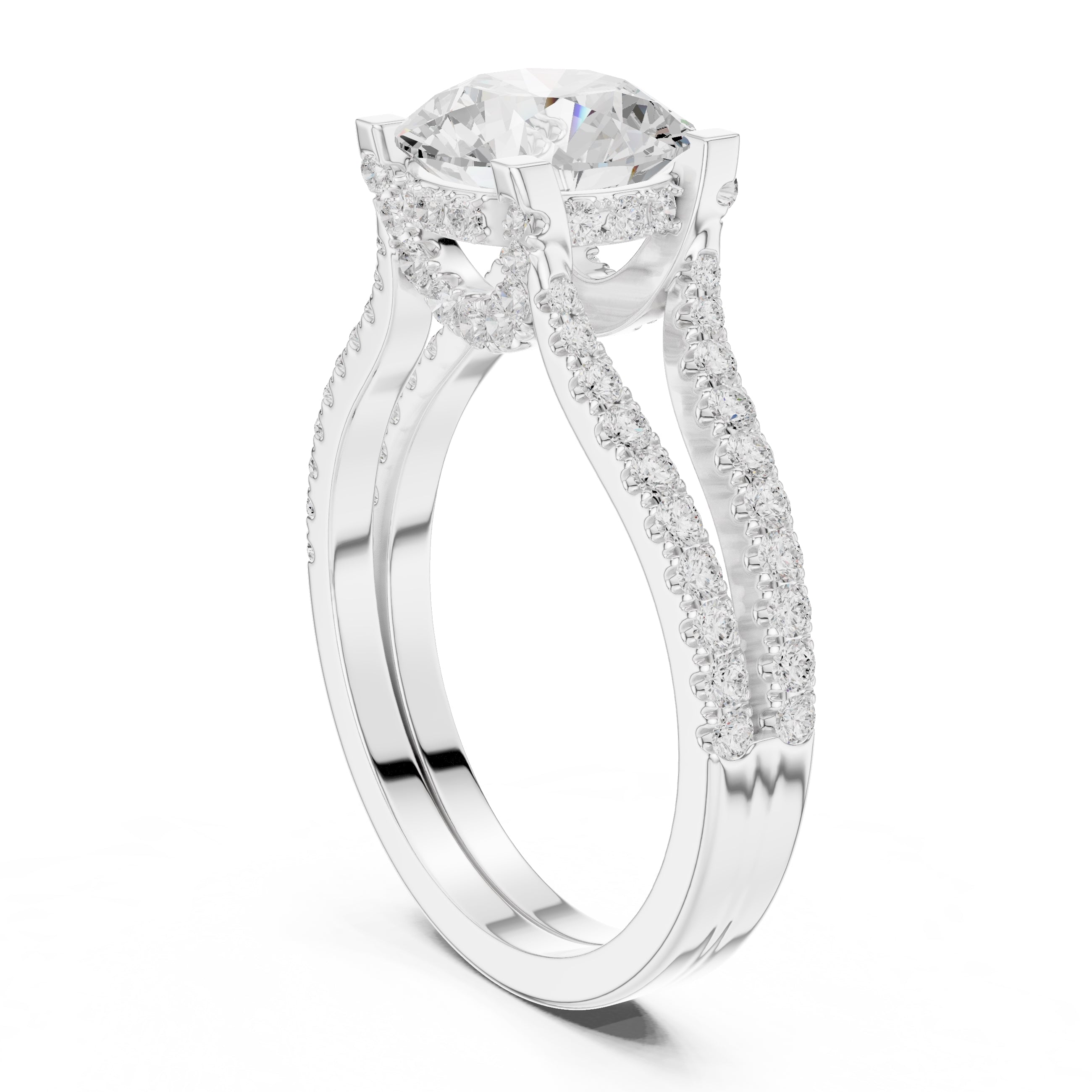 1.50 ct Roseate Embrace Ring 1.5ct White Gold Round