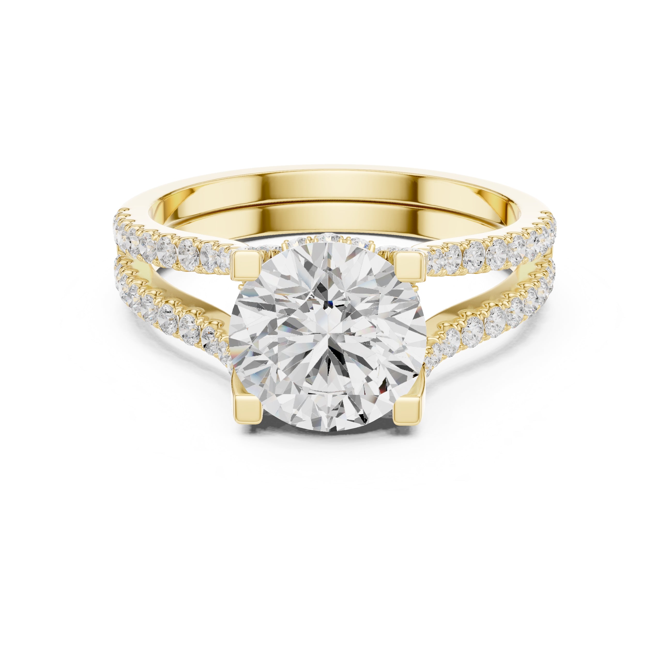 1.50 ct Roseate Embrace Ring 1.5ct Yellow Gold Round