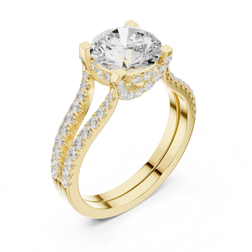 1.50 ct Roseate Embrace Ring 1.5ct Yellow Gold Round
