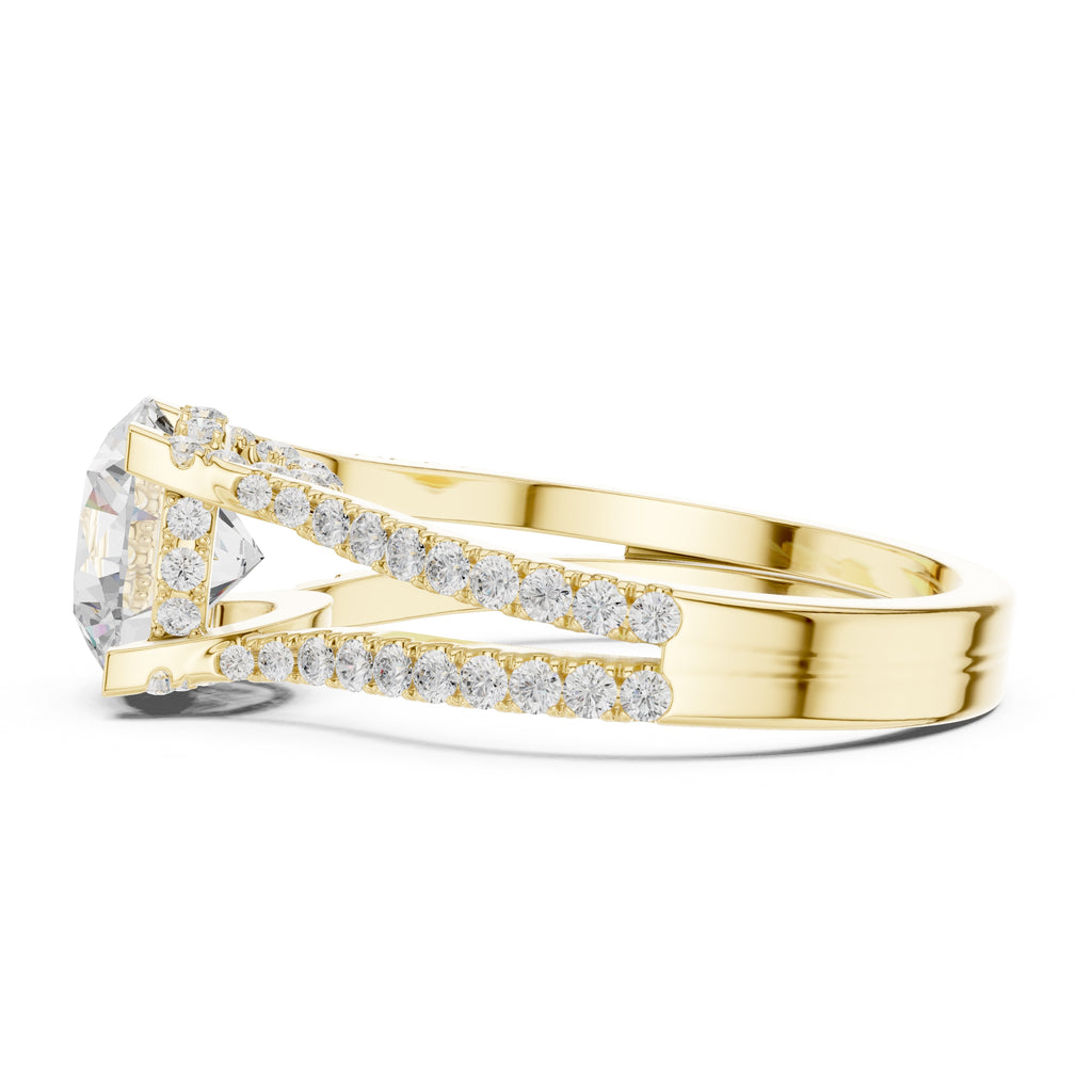 1.50 ct Roseate Embrace Ring 1.5ct Yellow Gold Round