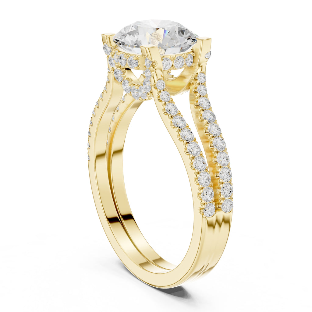 1.50 ct Roseate Embrace Ring 1.5ct Yellow Gold Round