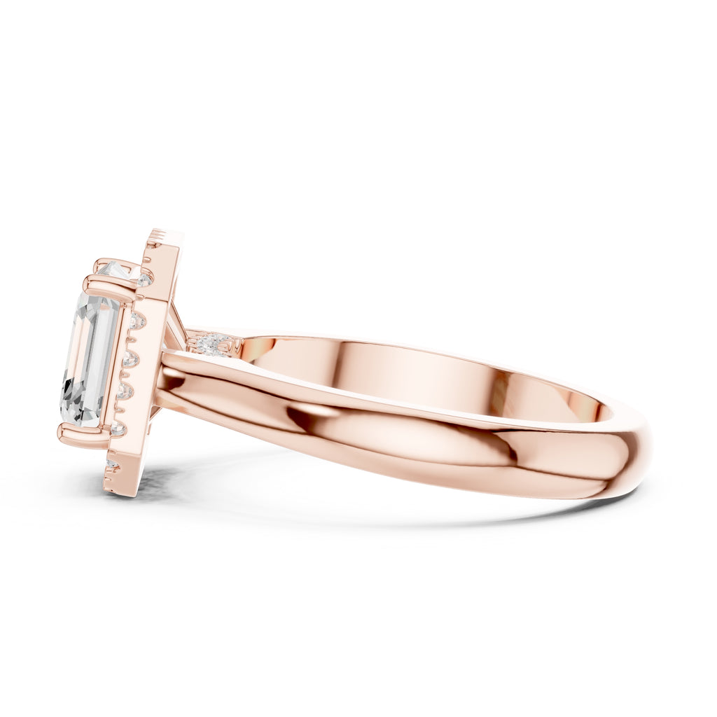 2.00 ct Lumina Halo Ring 2ct Rose Gold Asscher