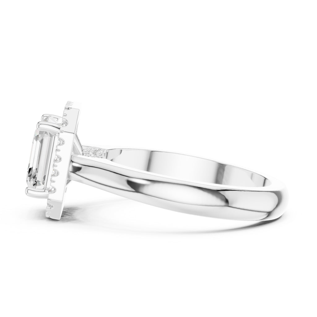 2.00 ct Lumina Halo Ring 2ct White Gold Asscher