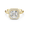 2.00 ct Lumina Halo Ring 2ct Yellow Gold Asscher