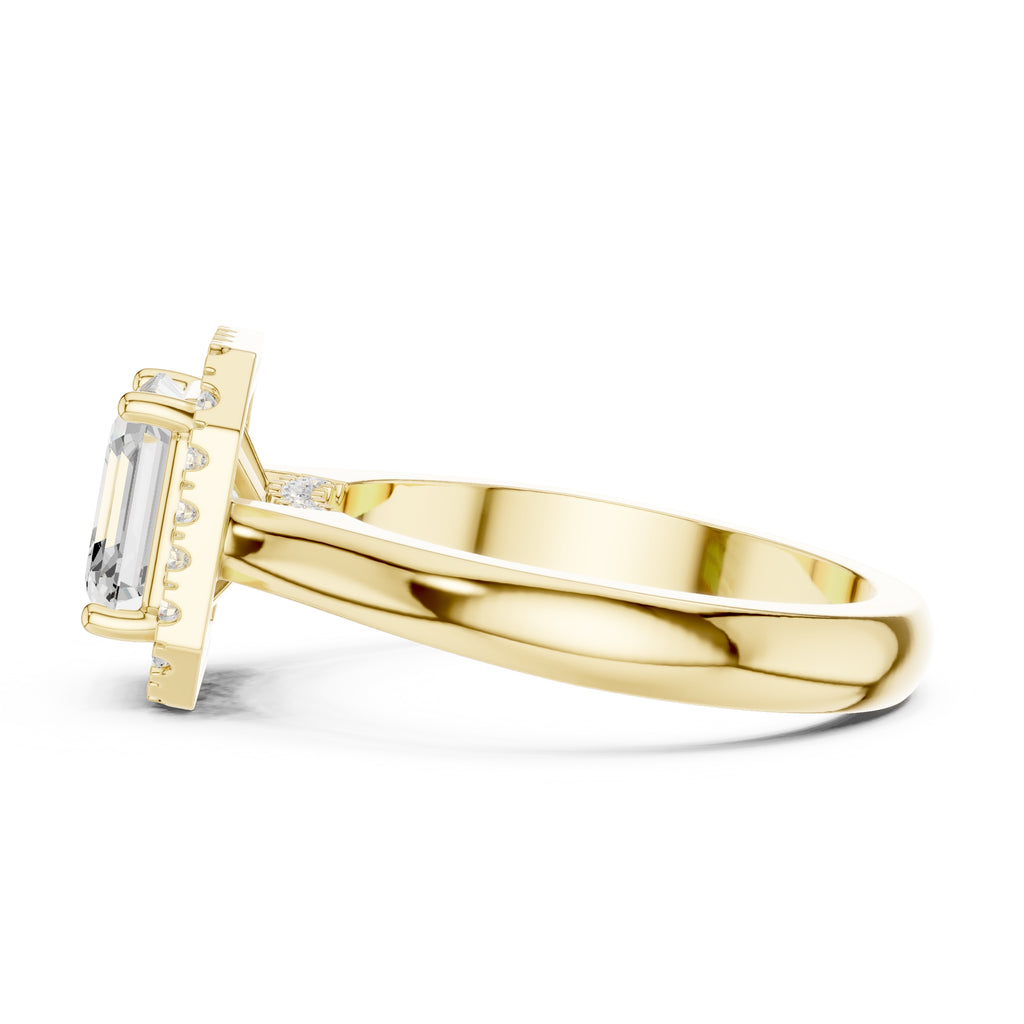 2.00 ct Lumina Halo Ring 2ct Yellow Gold Asscher