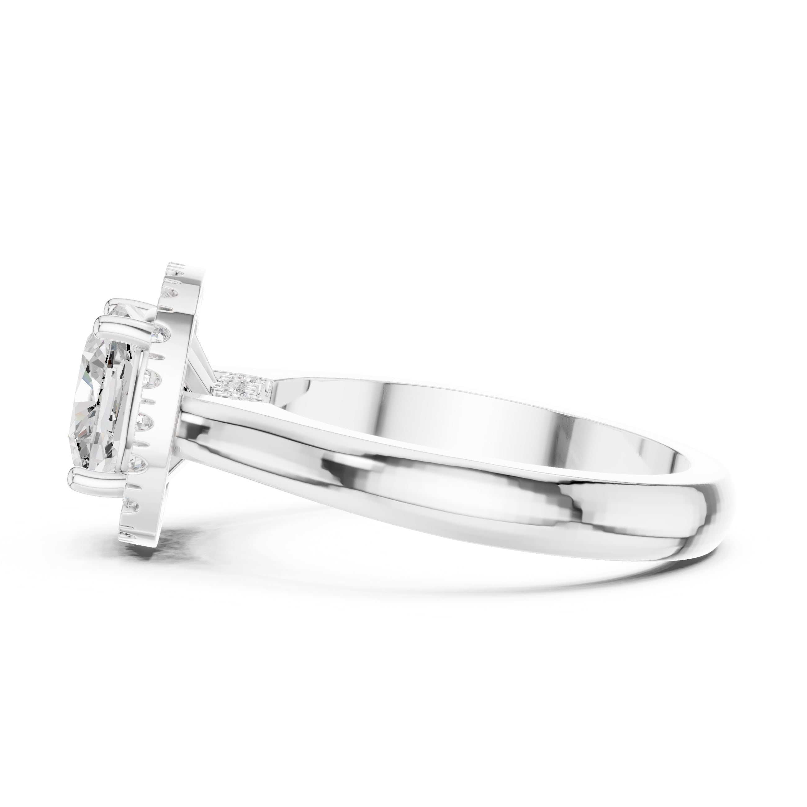2.00 ct Lumina Halo Ring 2ct White Gold Cushion