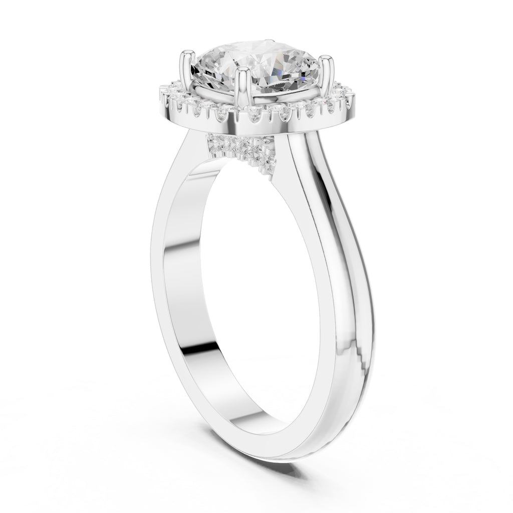 2.00 ct Lumina Halo Ring 2ct White Gold Cushion