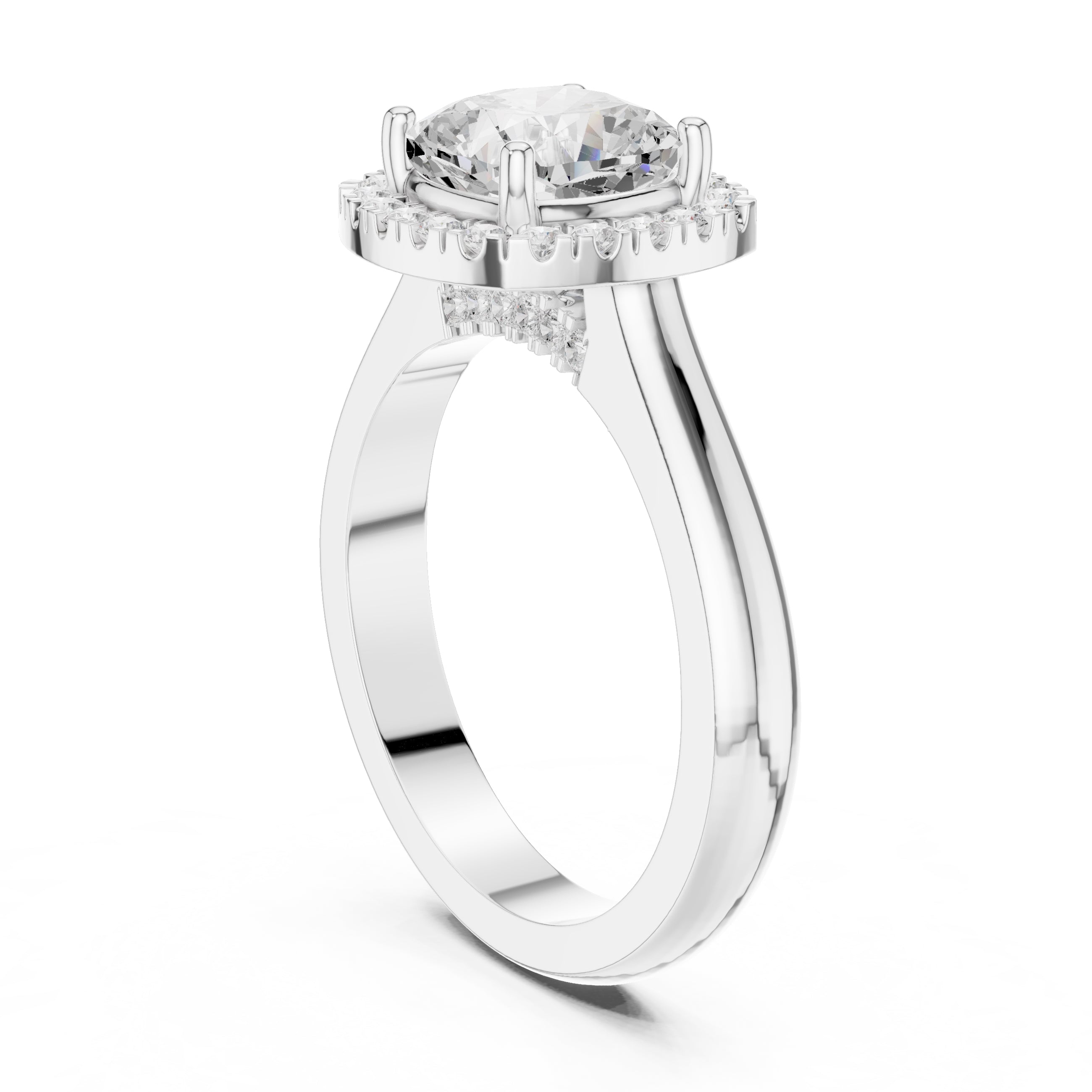2.00 ct Lumina Halo Ring 2ct White Gold Cushion