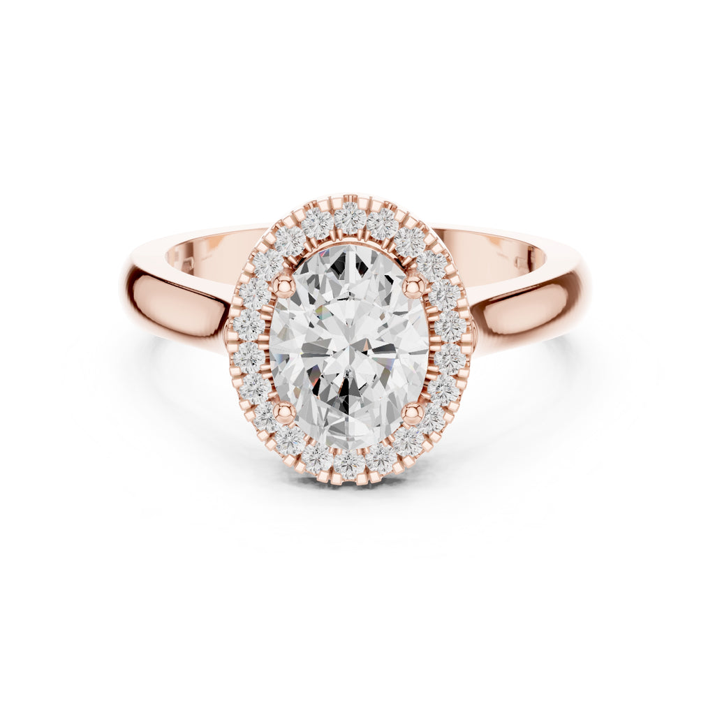 2.00 ct Lumina Halo Ring 2ct Rose Gold Oval