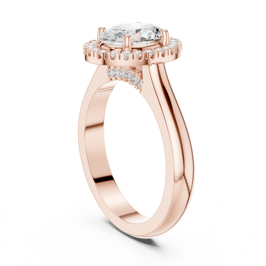 2.00 ct Lumina Halo Ring 2ct Rose Gold Oval