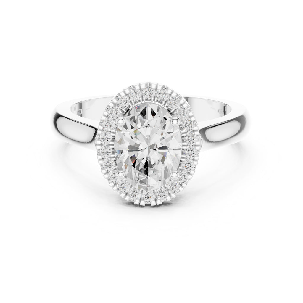 2.00 ct Lumina Halo Ring 2ct White Gold Oval