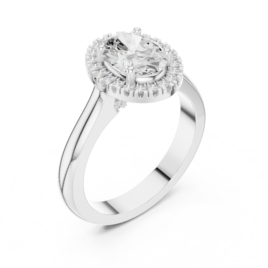 2.00 ct Lumina Halo Ring 2ct White Gold Oval