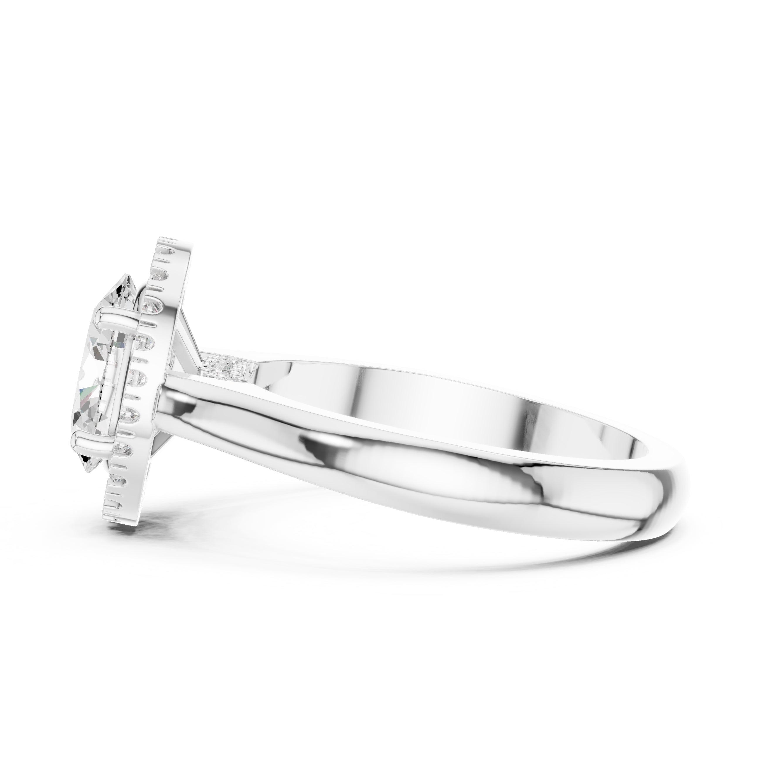 2.00 ct Lumina Halo Ring 2ct White Gold Oval