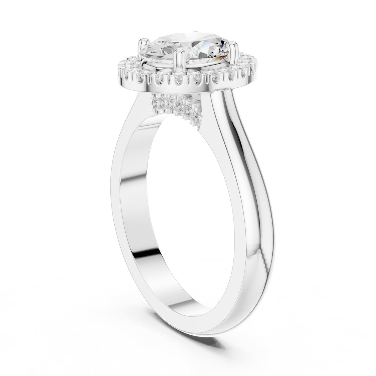 2.00 ct Lumina Halo Ring 2ct White Gold Oval